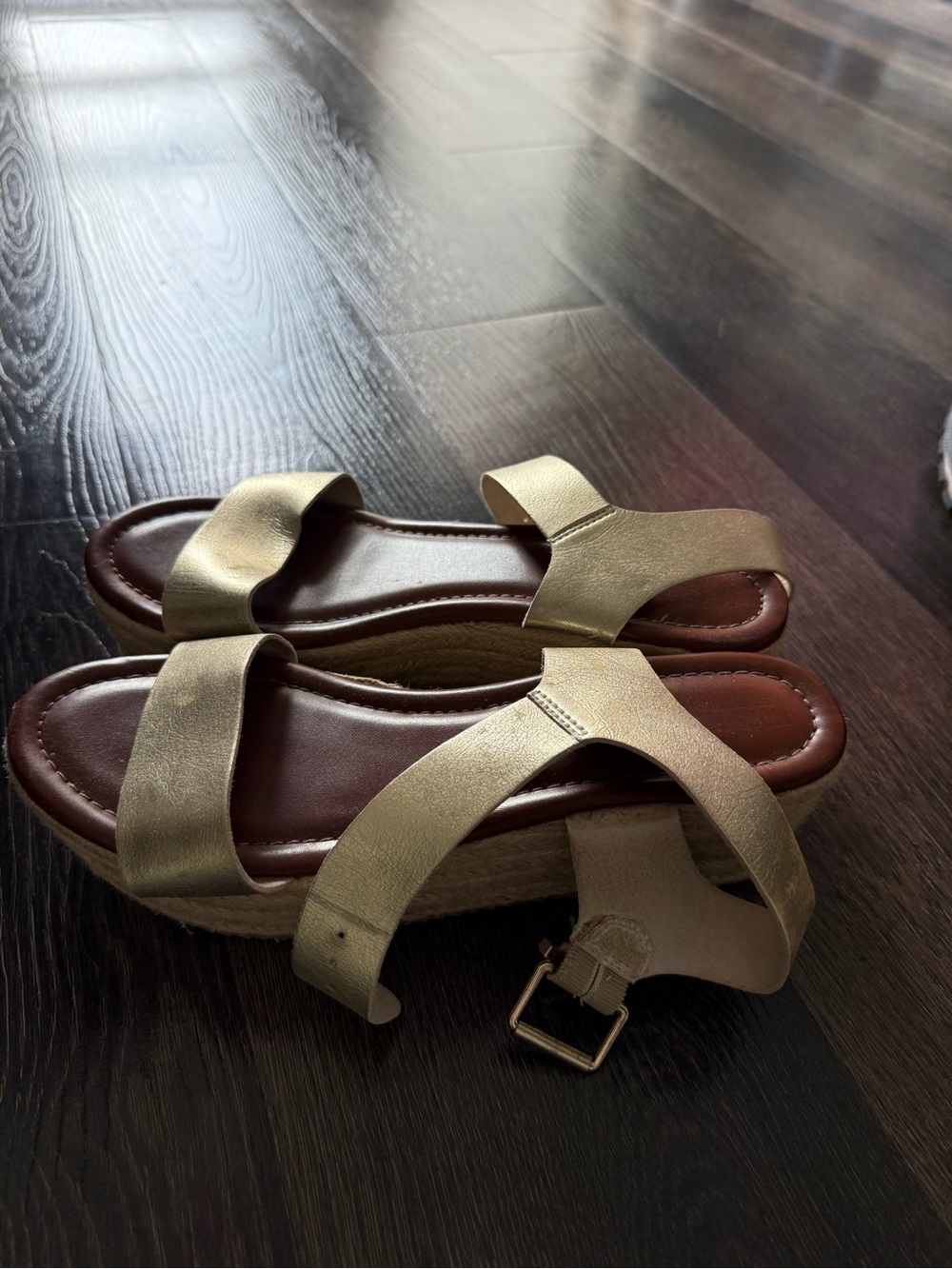 Mossimo Supply Co. Metallic Gold Espadrille Wedge Sandals